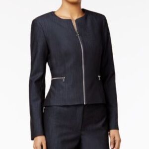 Calvin Klein Women's Dark Blue Zippered Blazer